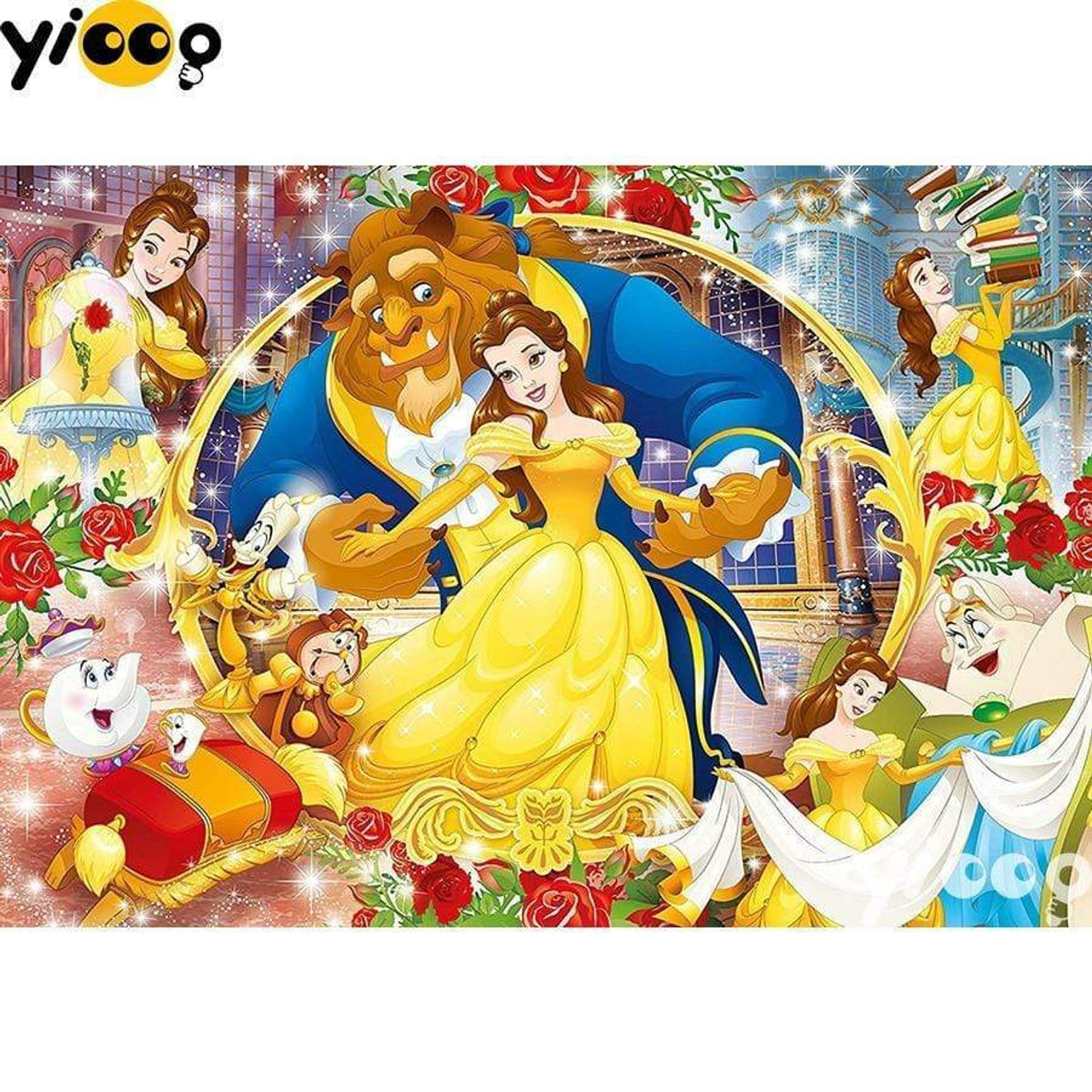 5D Diamond Painting Beauty and the Beast Dancing Collage Kit